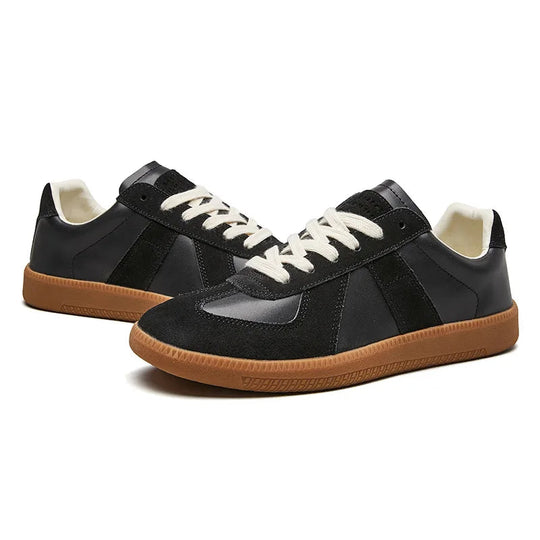 Leder Schnür Sneaker Herren Rutschfest Low-Top Casual