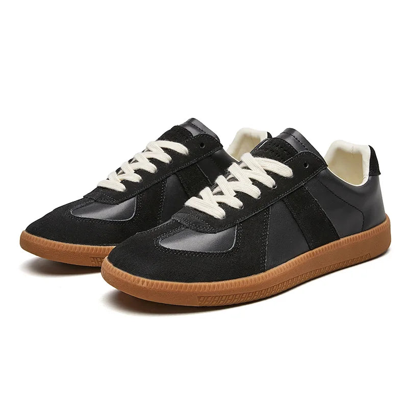 Leder Schnür Sneaker Herren Rutschfest Low-Top Casual