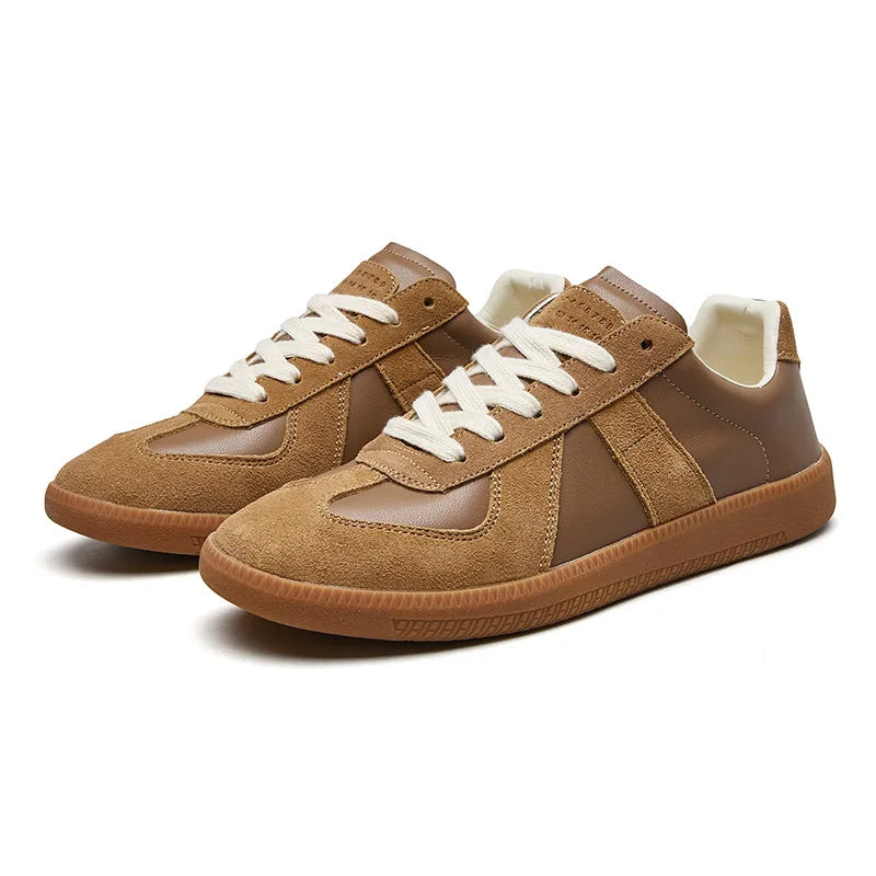 Leder Schnür Sneaker Herren Rutschfest Low-Top Casual