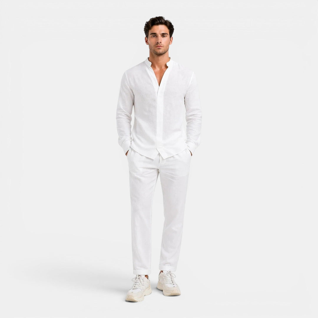 Herren Entspanntes Leinen-Zweiteiler-Set – Jennoir