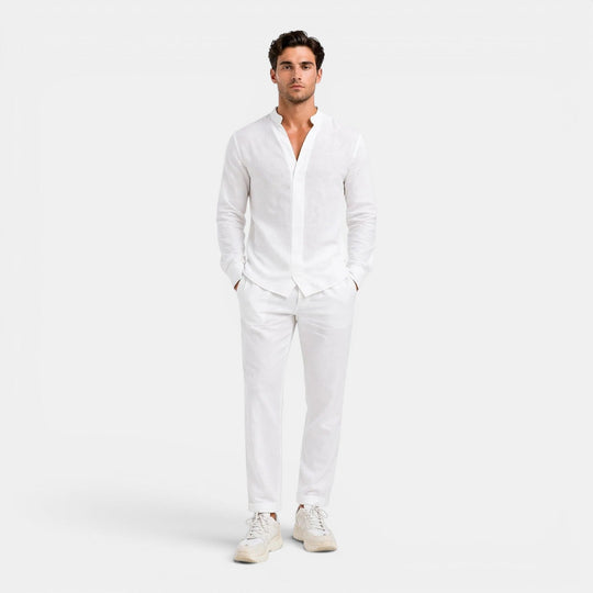 Herren Entspanntes Leinen-Zweiteiler-Set – Jennoir