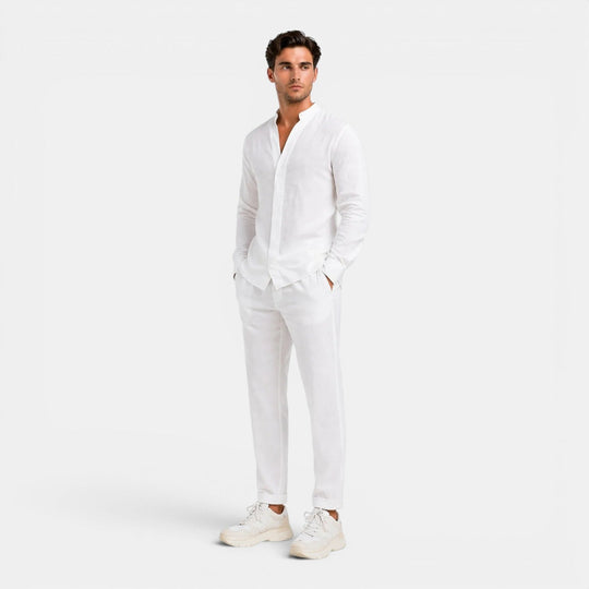 Herren Entspanntes Leinen-Zweiteiler-Set – Jennoir