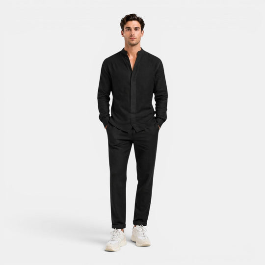 Herren Entspanntes Leinen-Zweiteiler-Set – Jennoir