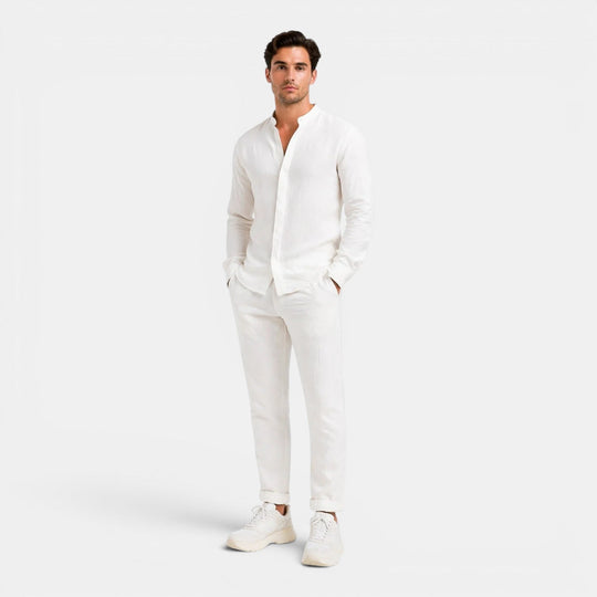 Herren Entspanntes Leinen-Zweiteiler-Set – Jennoir