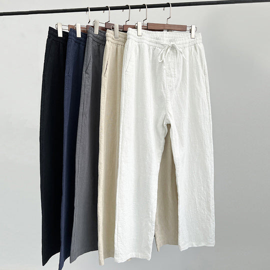 Herren Leinenhose mit Kordelzug – Lockere Sommerhose