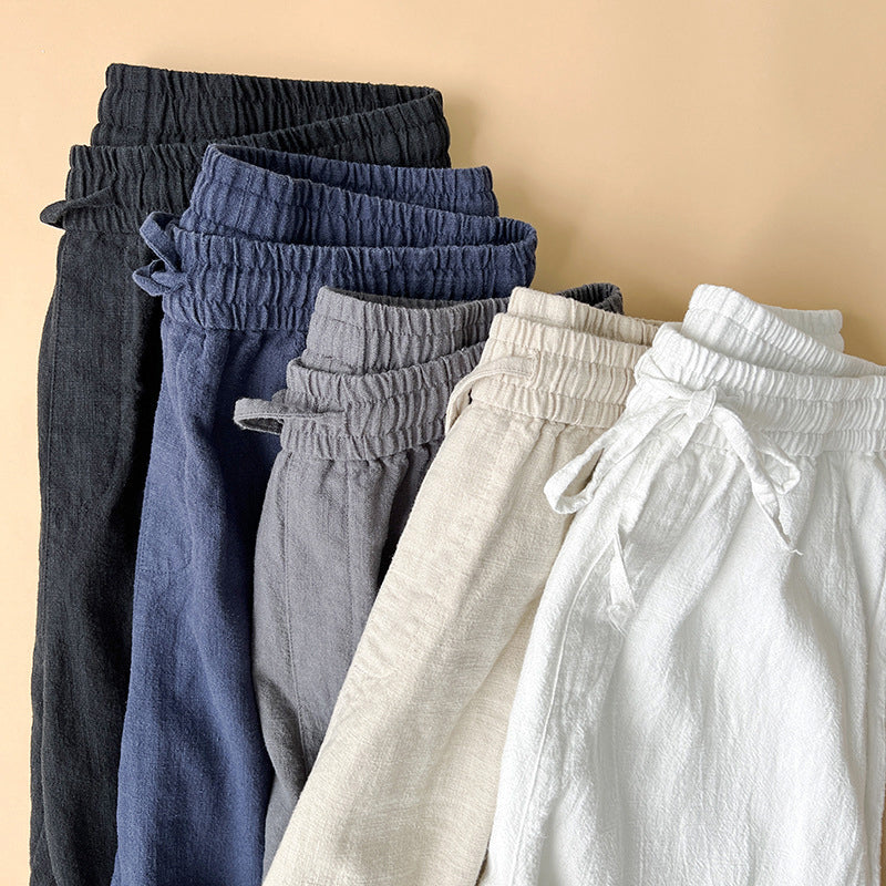 Herren Leinenhose mit Kordelzug – Lockere Sommerhose