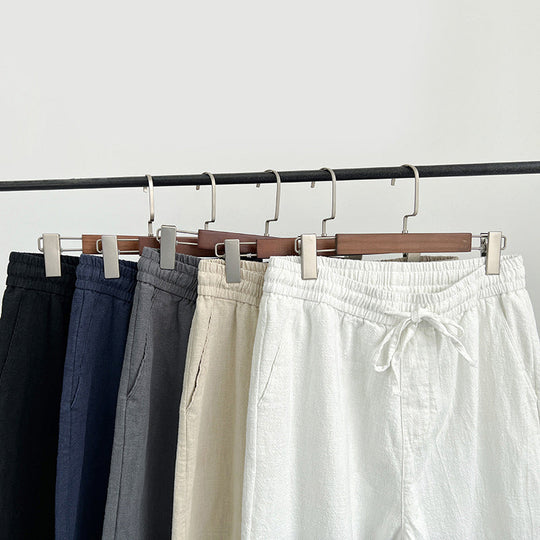 Herren Leinenhose mit Kordelzug – Lockere Sommerhose