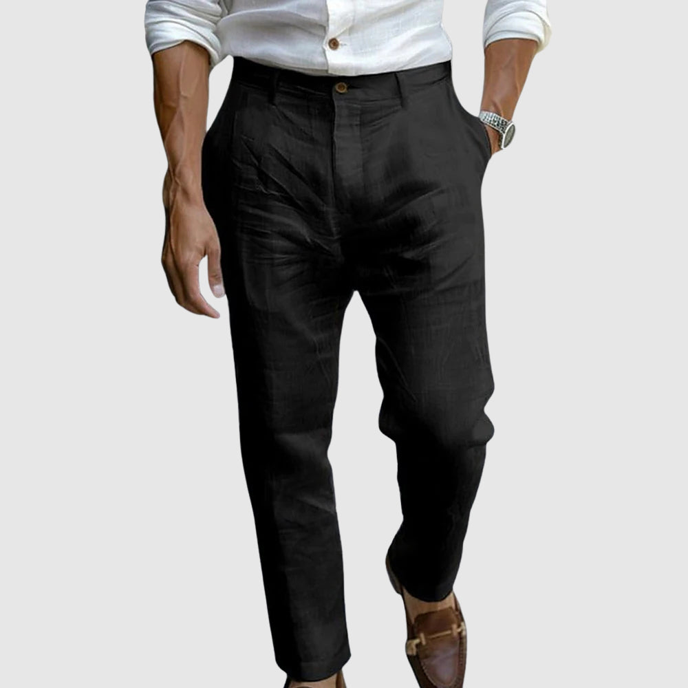 Leinen Hose Herren Sommer Baumwolle Elegant Anzughose