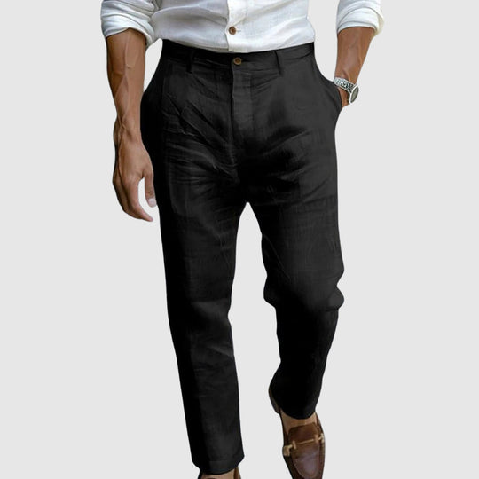Leinen Hose Herren Sommer Baumwolle Elegant Anzughose