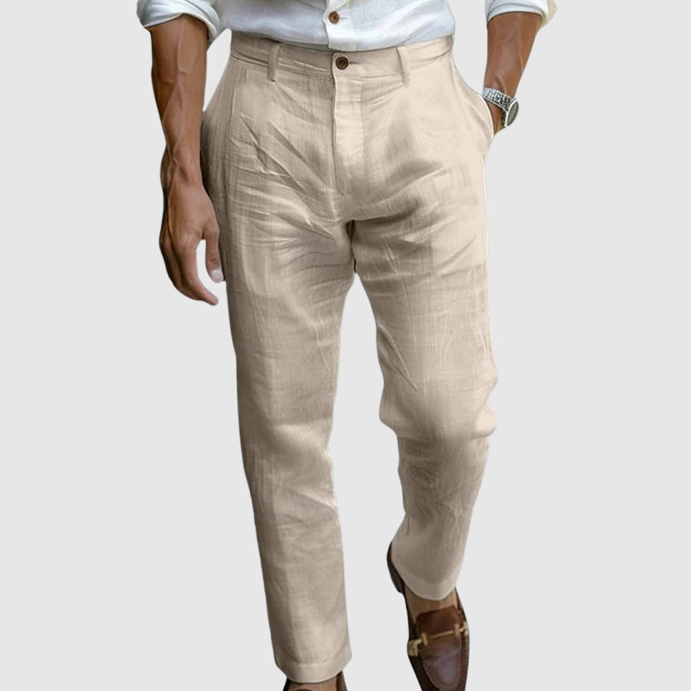 Leinen Hose Herren Sommer Baumwolle Elegant Anzughose