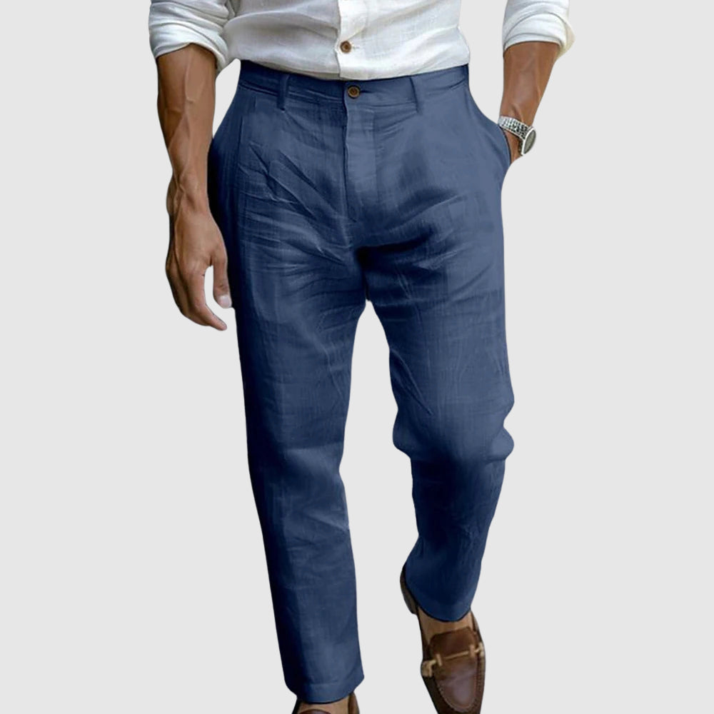Leinen Hose Herren Sommer Baumwolle Elegant Anzughose