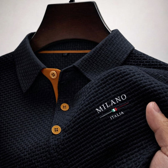 Strukturiertes Poloshirt Herren Knopfleiste Sommer Polo