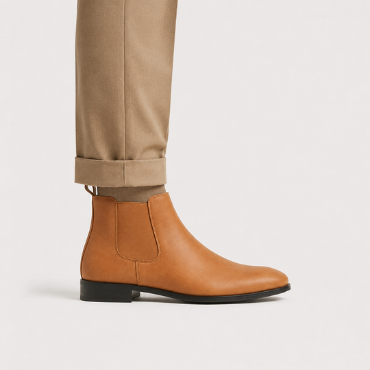 Premium Chelsea Boots Herren Slip-On Stiefeletten Leder