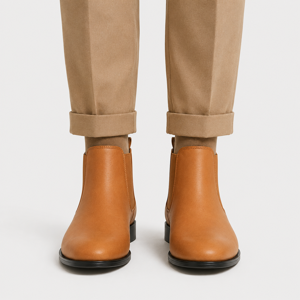 Premium Chelsea Boots Herren Slip-On Stiefeletten Leder