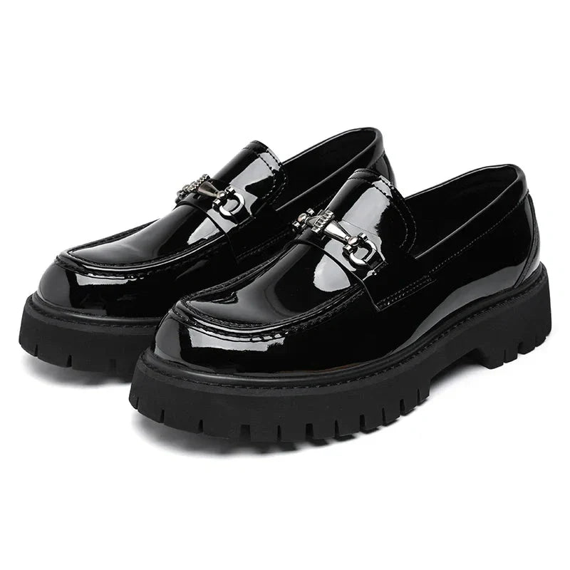 Leder Plateau Loafer Herren Lug Sohle Smart Casual