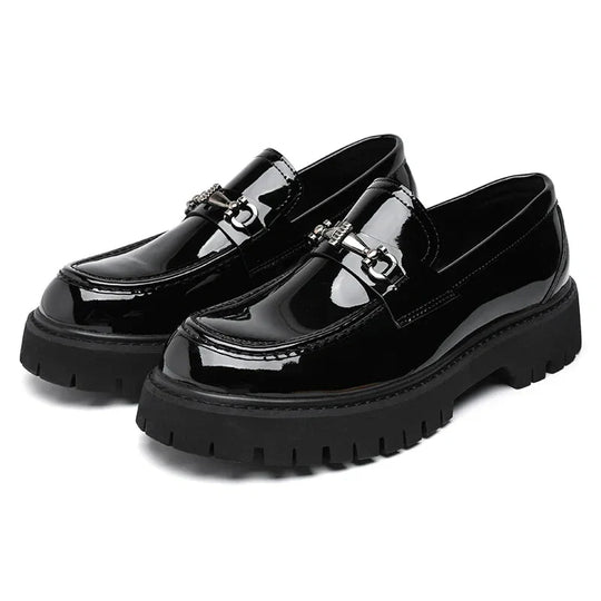 Leder Plateau Loafer Herren Lug Sohle Smart Casual