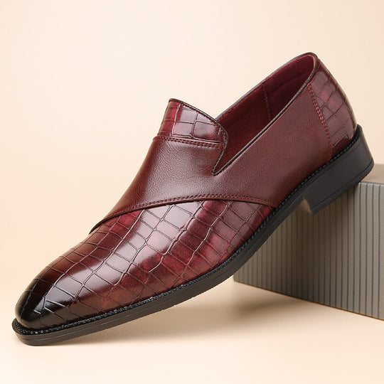 Kroko Prägung Loafer Herren Rindsleder Slip-On Elegant