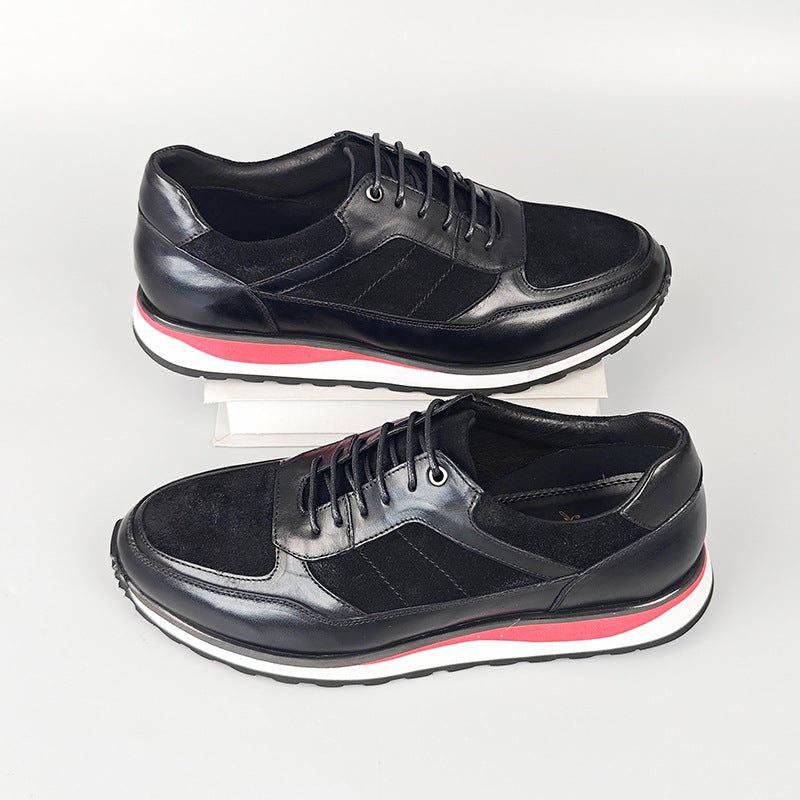 Retro Rindsleder Sneaker Herren Gepolstert Alltag