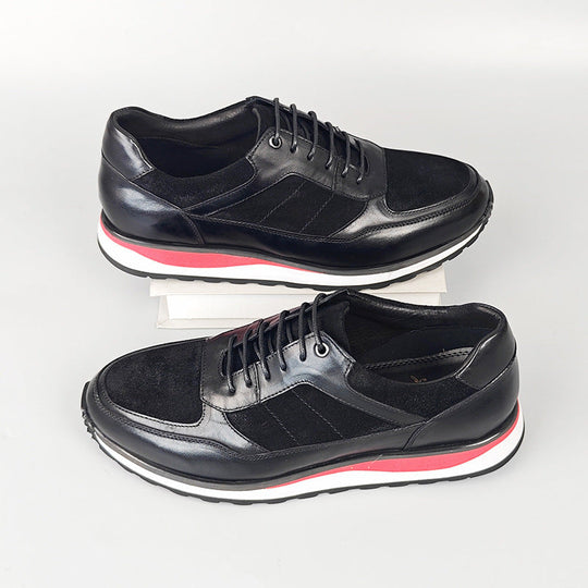 Retro Rindsleder Sneaker Herren Gepolstert Alltag