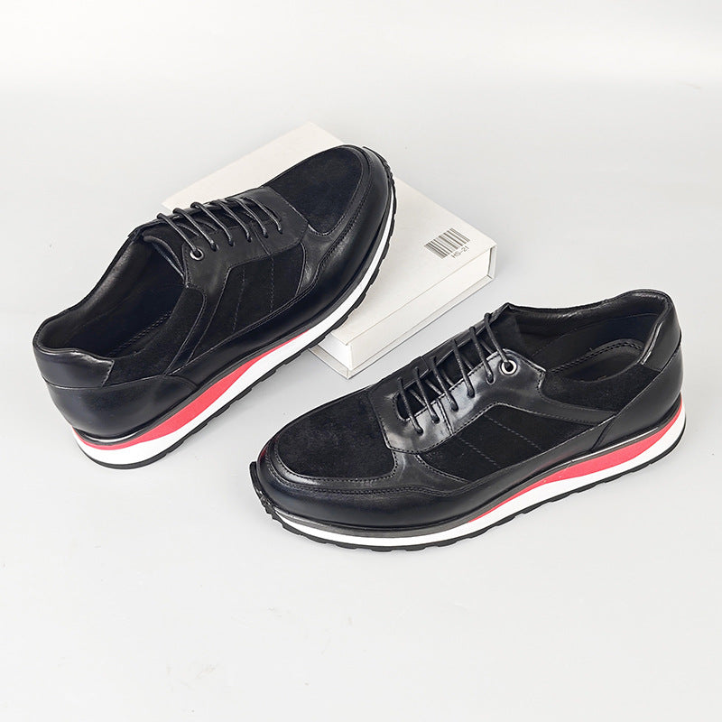 Retro Rindsleder Sneaker Herren Gepolstert Alltag