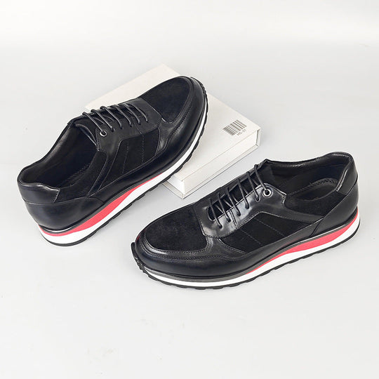Retro Rindsleder Sneaker Herren Gepolstert Alltag