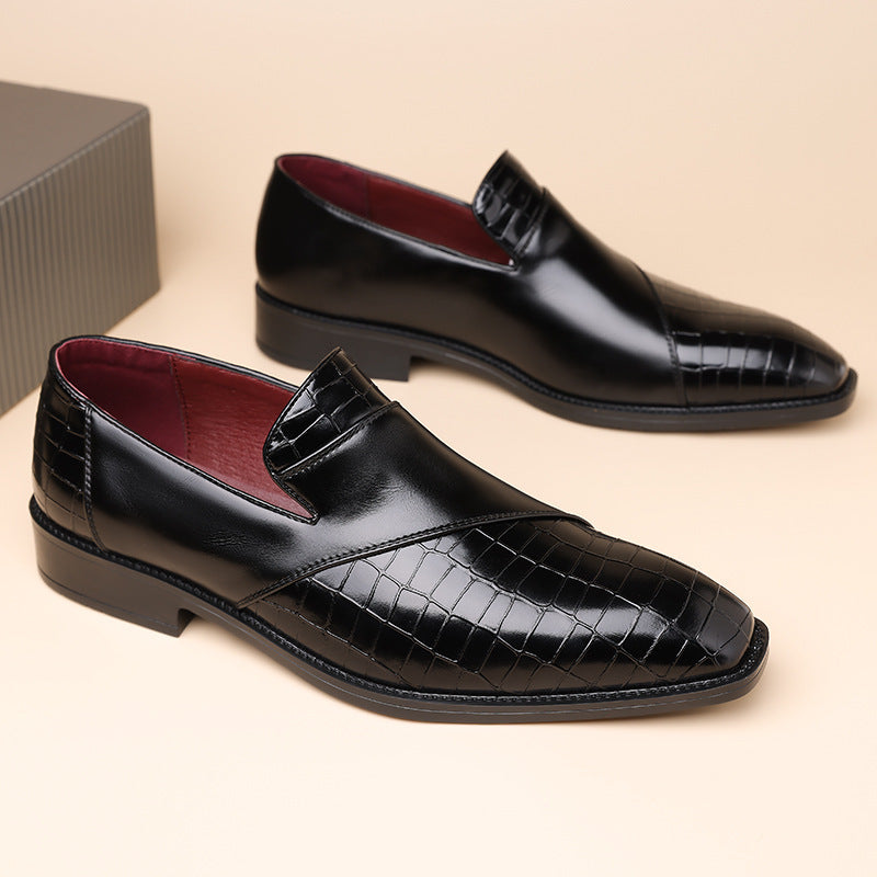 Kroko Prägung Loafer Herren Rindsleder Slip-On Elegant