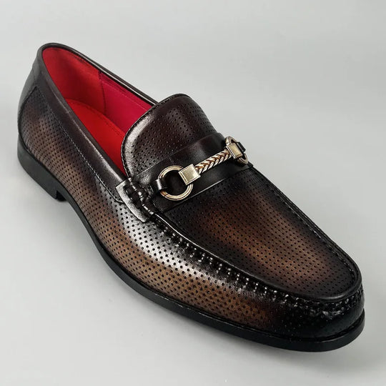Perforierte Rindsleder Loafer Herren Atmungsaktiv Slip-On