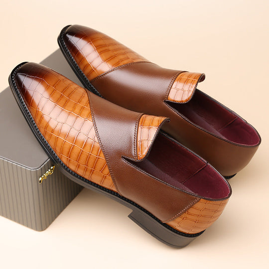 Kroko Prägung Loafer Herren Rindsleder Slip-On Elegant