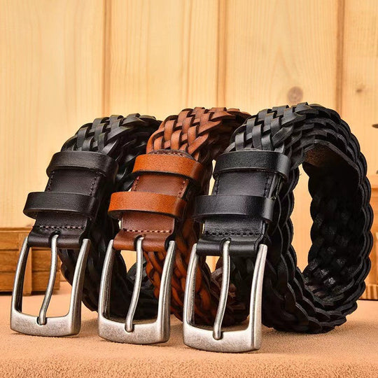 Geflochtener Gürtel Herren Ledergürtel Woven Elegant