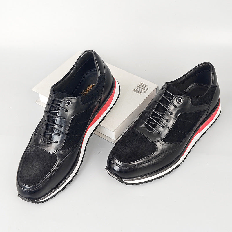 Retro Rindsleder Sneaker Herren Gepolstert Alltag
