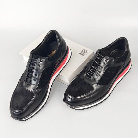 Retro Rindsleder Sneaker Herren Gepolstert Alltag