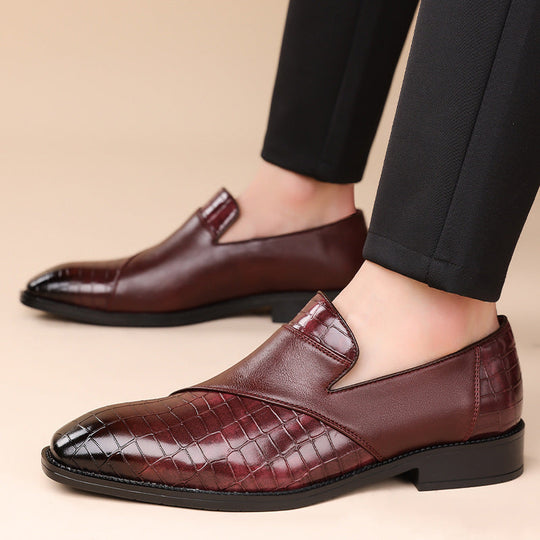 Kroko Prägung Loafer Herren Rindsleder Slip-On Elegant