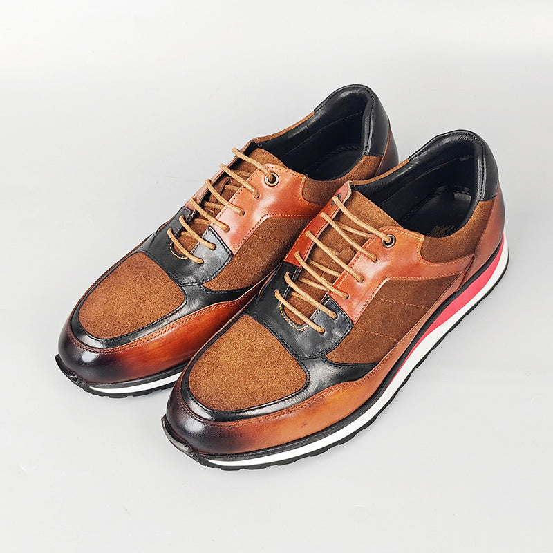 Retro Rindsleder Sneaker Herren Gepolstert Alltag