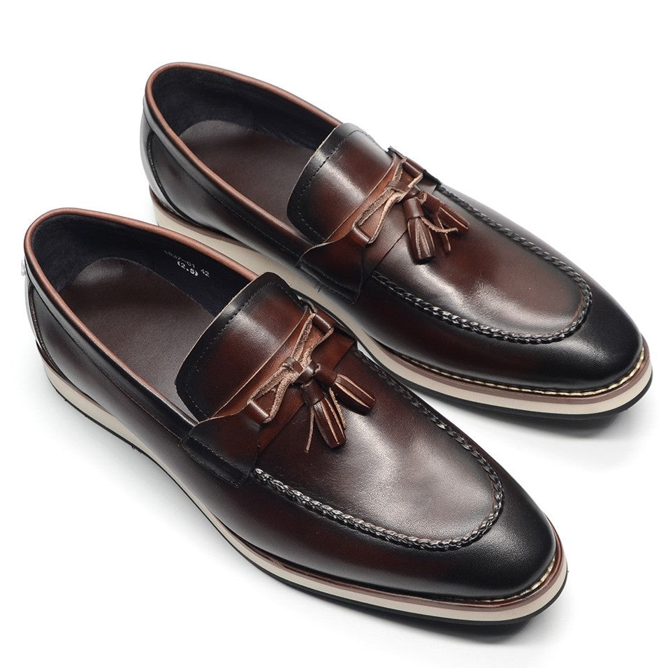Handgefertigte Rindsleder Loafer Herren Slip-On Weich