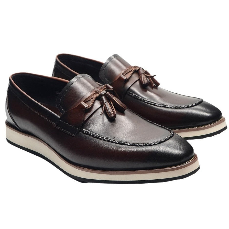 Handgefertigte Rindsleder Loafer Herren Slip-On Weich