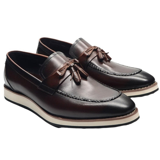 Handgefertigte Rindsleder Loafer Herren Slip-On Weich