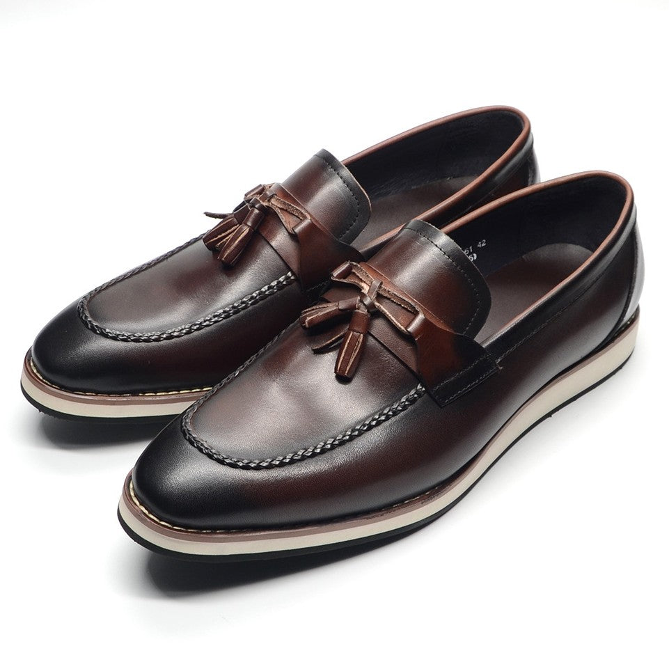 Handgefertigte Rindsleder Loafer Herren Slip-On Weich