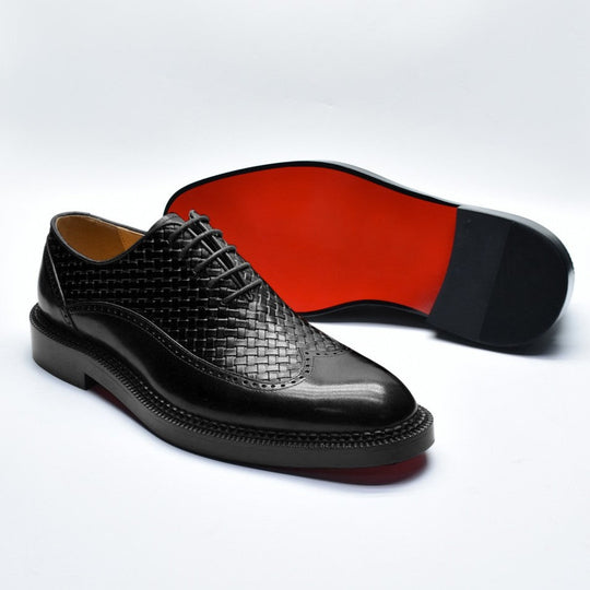 Geflochtene Rindsleder Oxford Herren Business Anzugschuhe