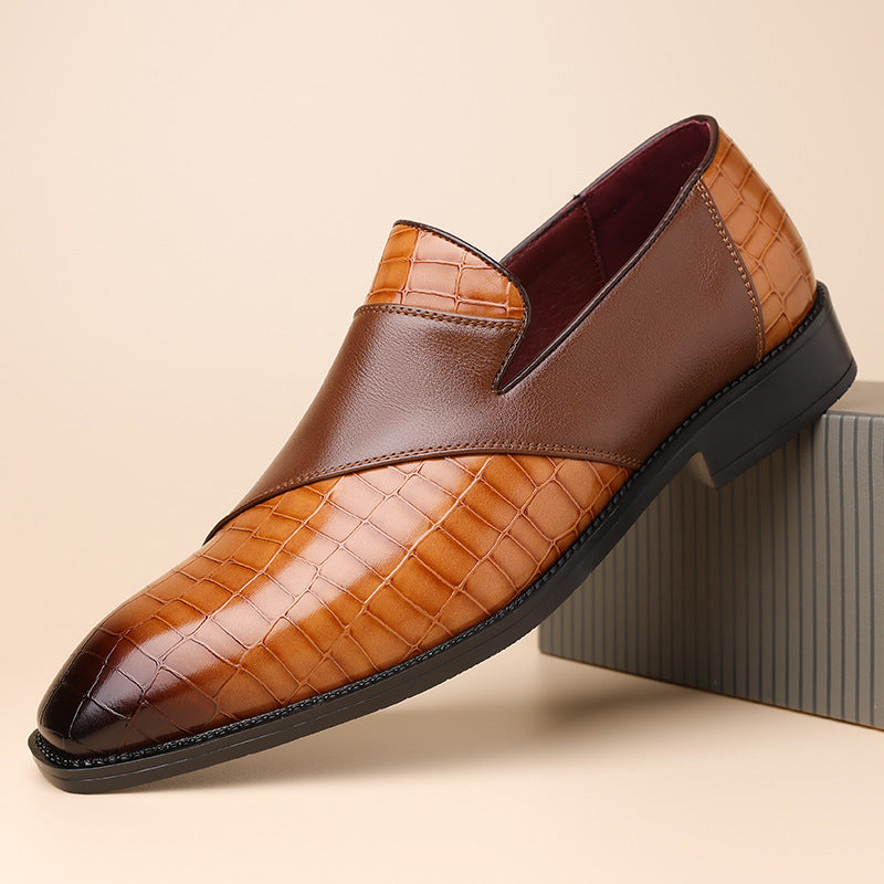 Kroko Prägung Loafer Herren Rindsleder Slip-On Elegant