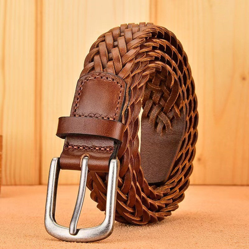 Geflochtener Gürtel Herren Ledergürtel Woven Elegant