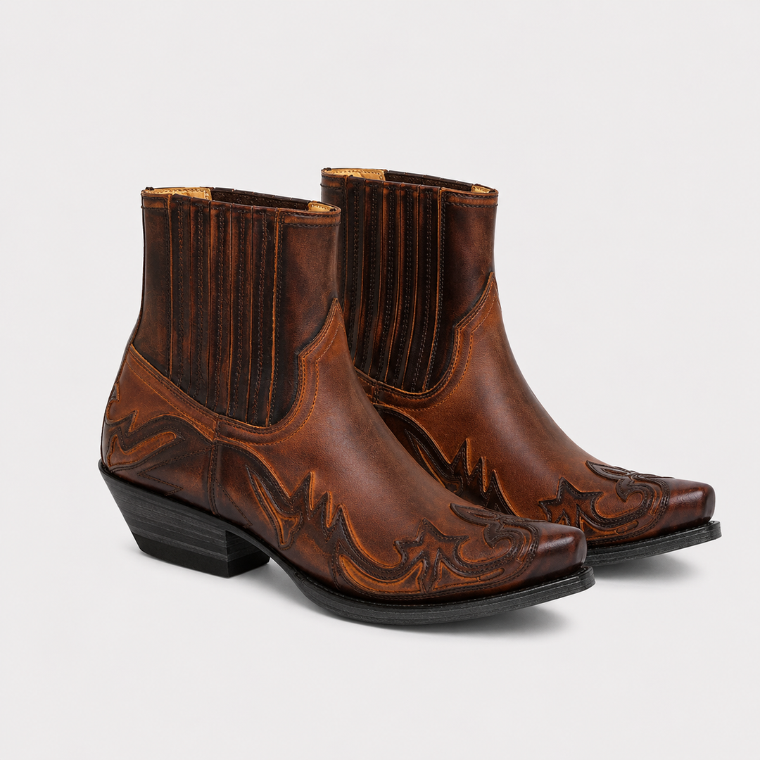 Cowboy Stiefel Herren Western Boots Lederoptik Vintage
