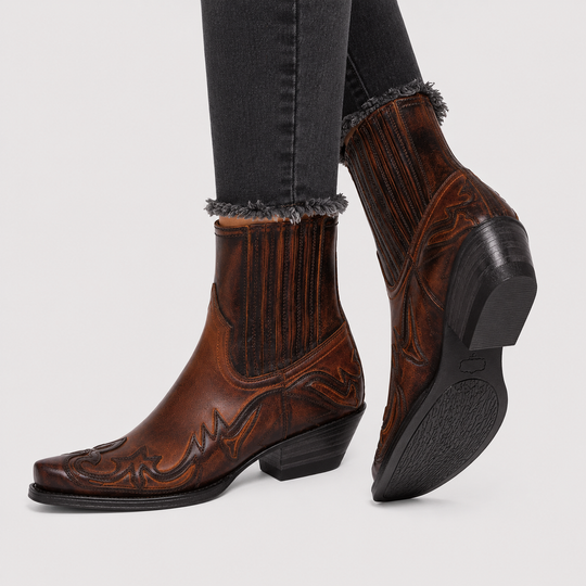 Cowboy Stiefel Herren Western Boots Lederoptik Vintage