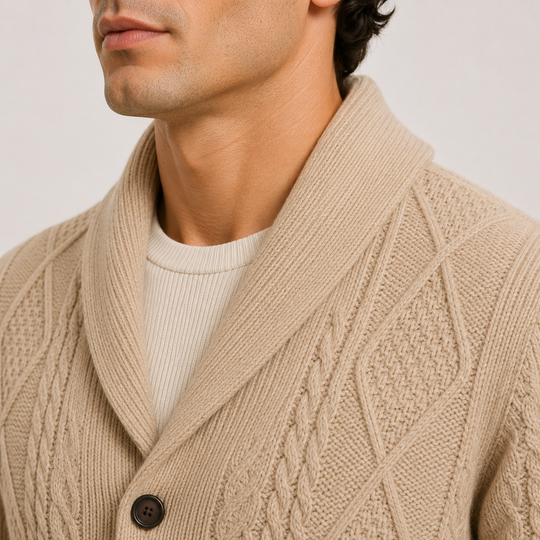 Schalkragen Cardigan Herren Strickjacke Smart Casual