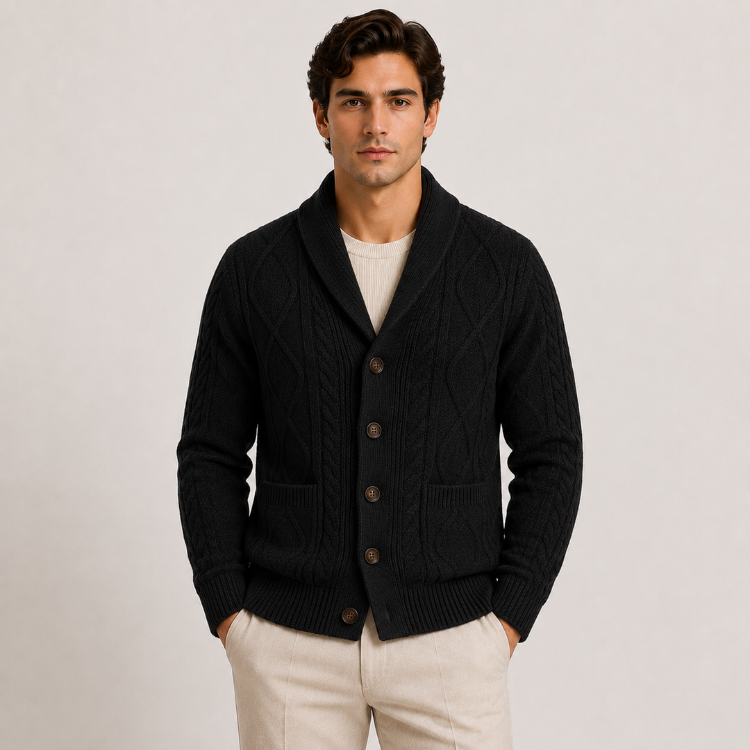 Schalkragen Cardigan Herren Strickjacke Smart Casual