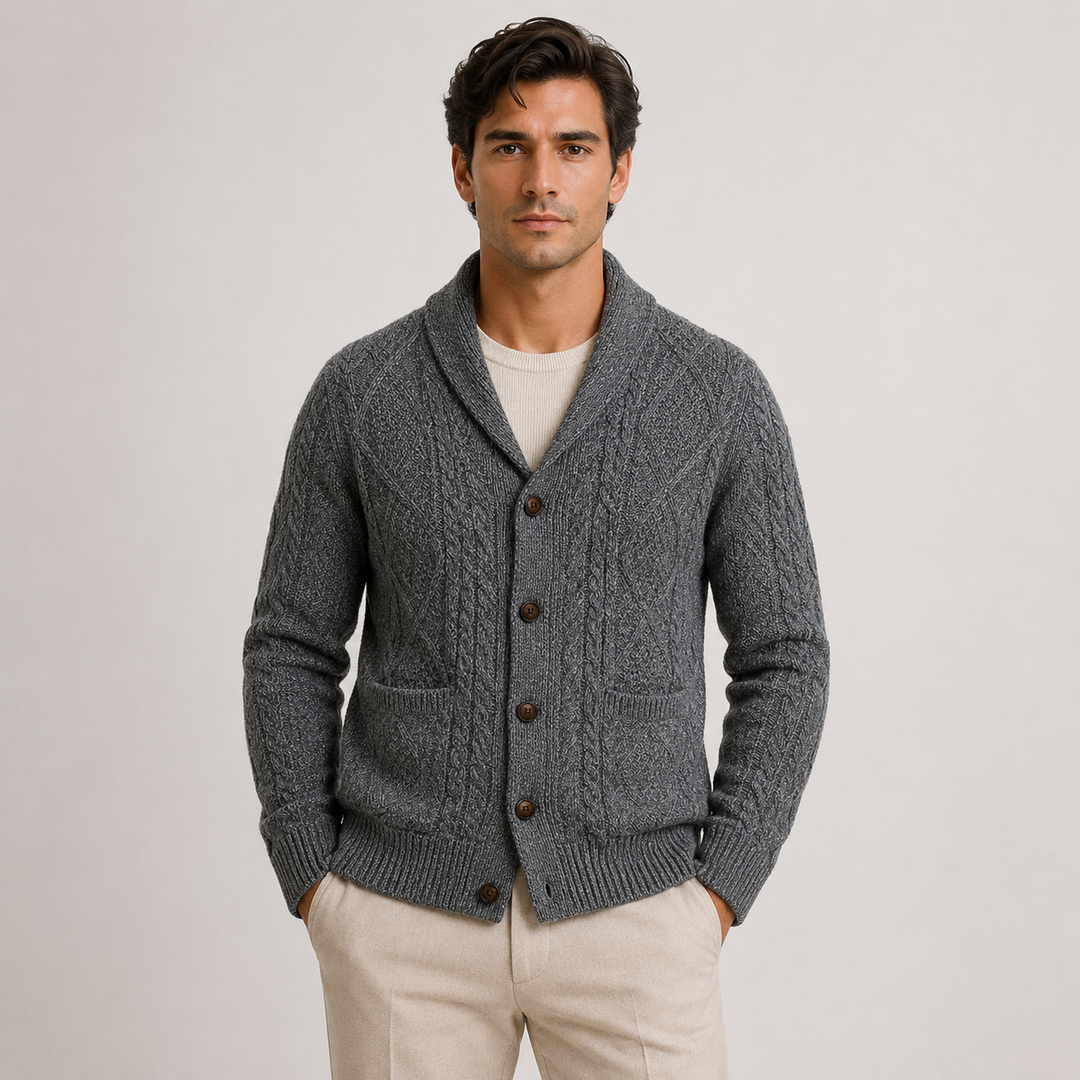 Schalkragen Cardigan Herren Strickjacke Smart Casual