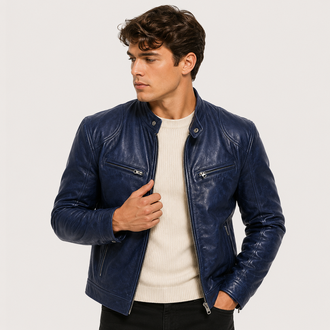Lederoptik Jacke Herren Leicht Kunstleder Casual Alltag