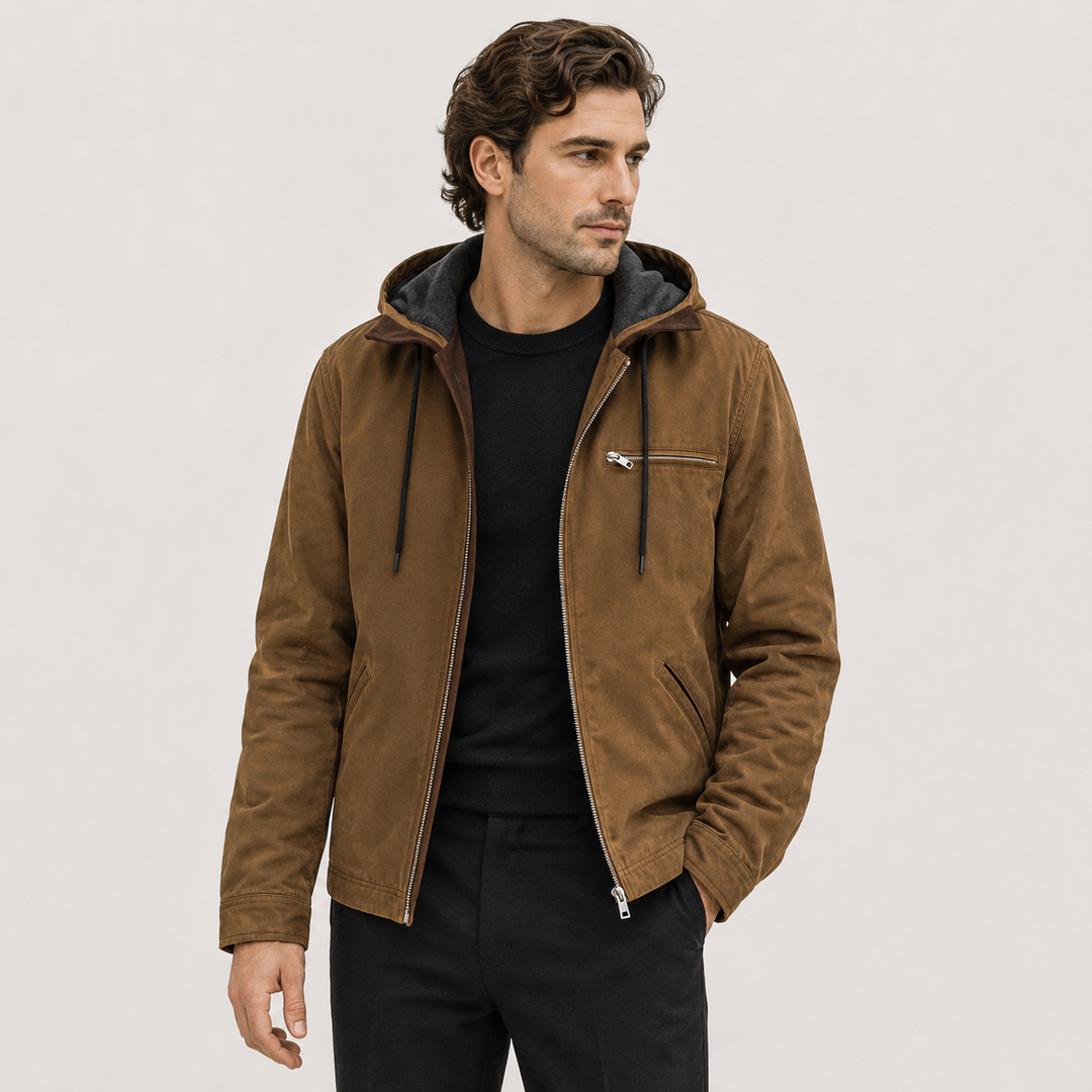 Kapuzen Winterjacke Herren Fleece Gefüttert Warm Weich
