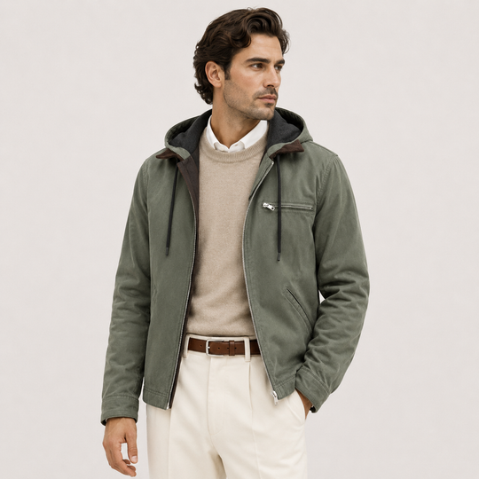 Kapuzen Winterjacke Herren Fleece Gefüttert Warm Weich
