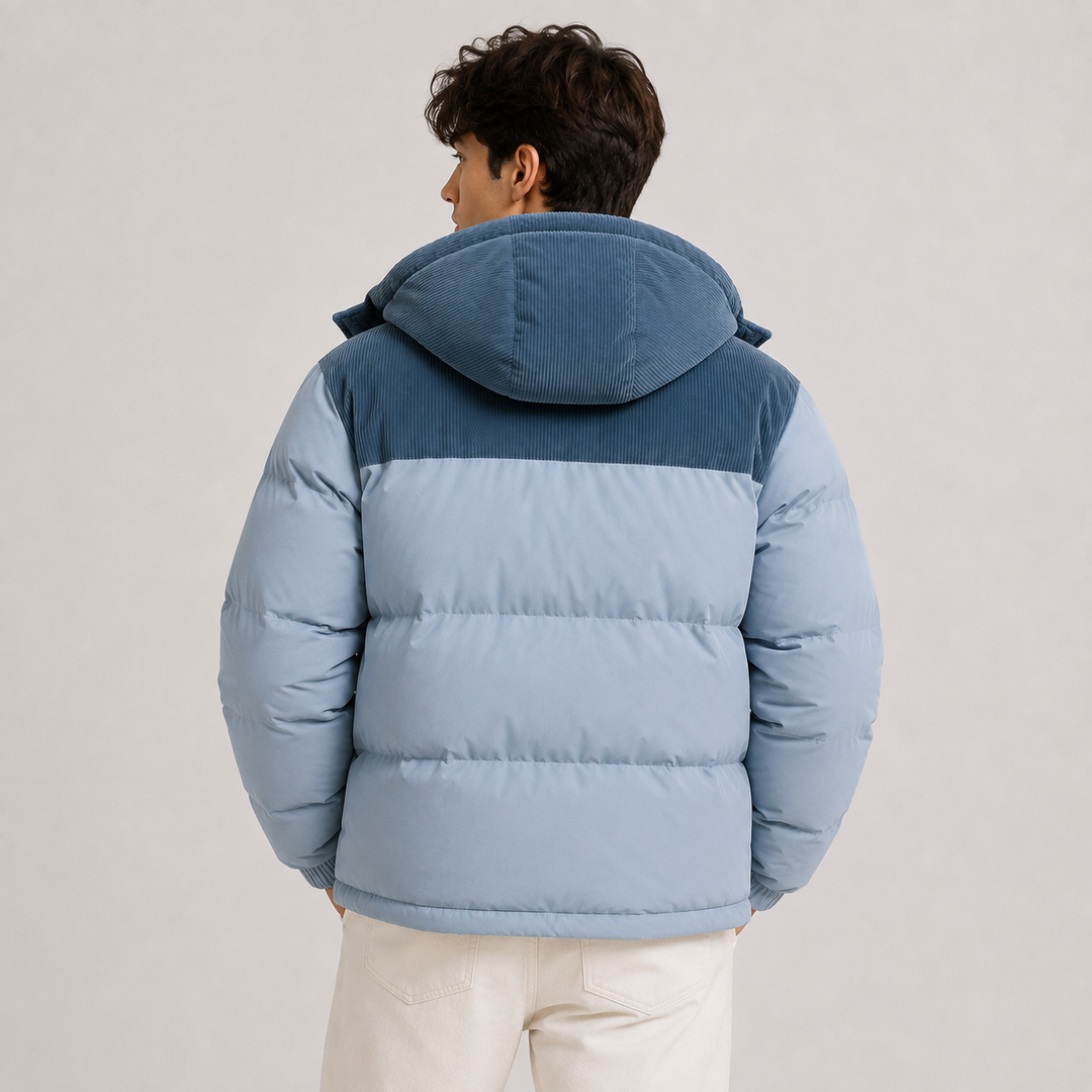 Puffer Winterjacke Herren Kapuze Winddicht Gesteppt