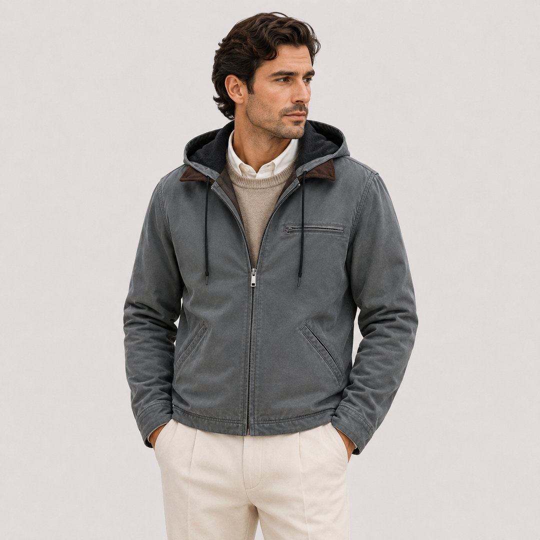 Kapuzen Winterjacke Herren Fleece Gefüttert Warm Weich
